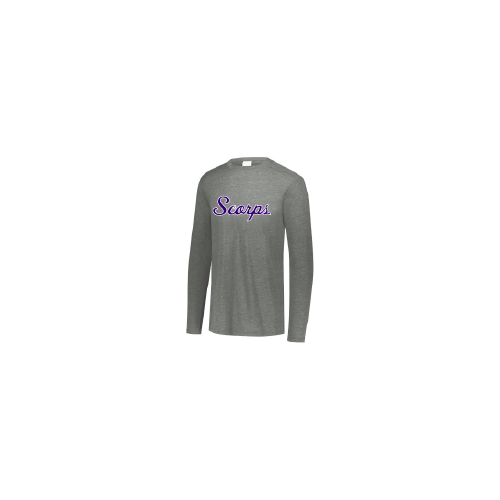 Womens LS Tri Blend - Script - Grey