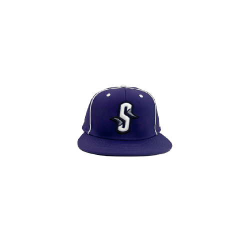 Piped Hat - Purple/White
