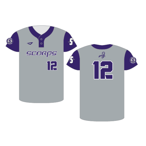 Scorpions HS Sublimated 2 Button Jersey - Grey